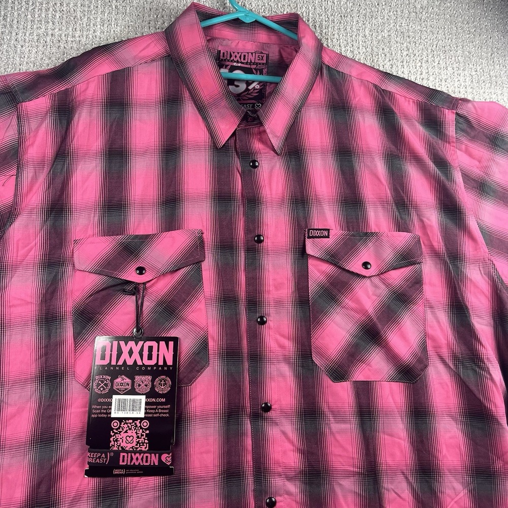Dixxon Flannel Co. Keep A Breast SS Button Up Bamboo Shirt Boobies Mens 5X NWT